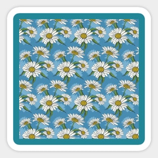 Hand Drawn Daisy Spring Flower Pattern Sticker